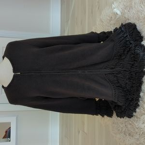 Laundry by Shellie Segal - Sweater Coat with fringe trim - large